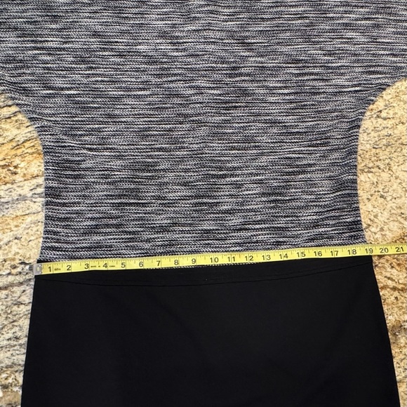 Ann Taylor Loft Black White Tweed Dolman Sleeve Contrast Shift Dress Size 8 - Picture 8 of 9